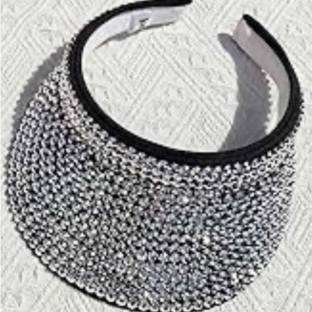 Black Barbie crystal sun visor sport event hat beach river rave festival beach